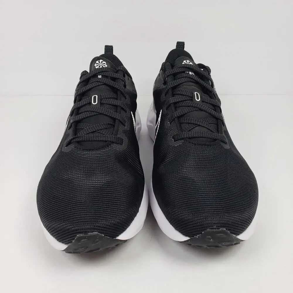 Nike Downshifter 12 Mens Sz 8 Womens Sz 9.5 Black White Smoke Grey Sneaker Shoes